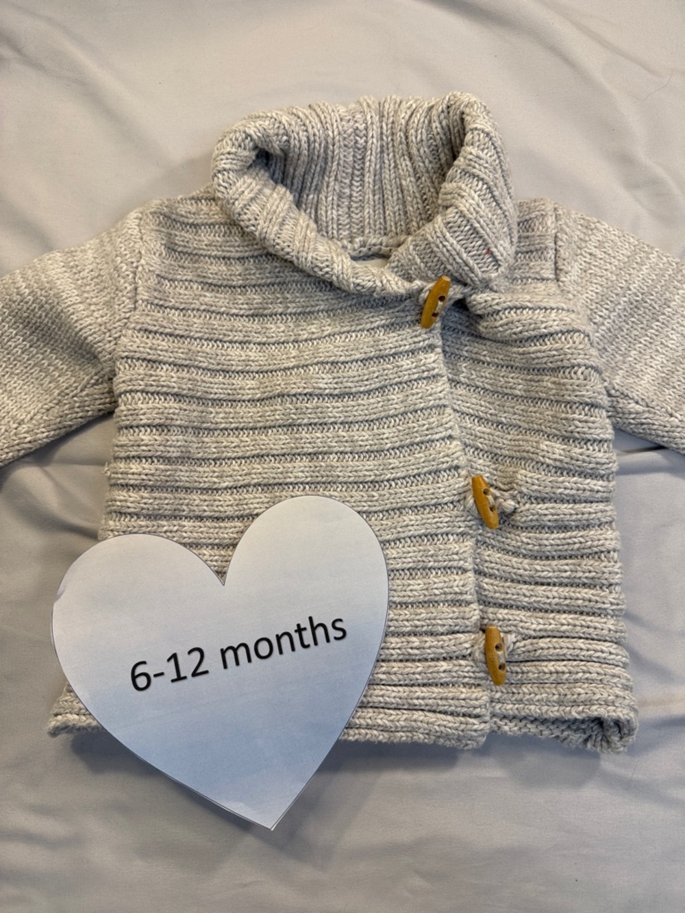 Beba Bean - long sleeve knit cardigan sweater. Size 6-12 months